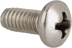 Value Collection - #8-32 UNC, 3/8" Length Under Head Phillips Drive Machine Screw - Pan Head, Grade 316 Stainless Steel, Uncoated, Without Washer - Eagle Tool & Supply