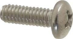 Value Collection - #8-32 UNC, 1/2" Length Under Head Phillips Drive Machine Screw - Pan Head, Grade 316 Stainless Steel, Uncoated, Without Washer - Eagle Tool & Supply