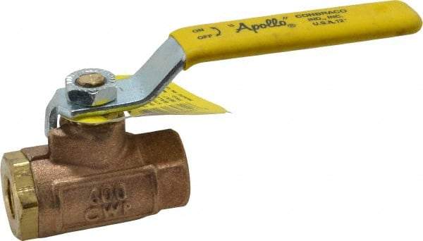 Apollo - 1/4" Pipe, Standard Port, Bronze Standard Ball Valve - 2 Piece, Inline - One Way Flow, FNPT x FNPT Ends, Lever Handle, 600 WOG, 125 WSP - Eagle Tool & Supply