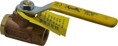 Apollo - 3/8" Pipe, Standard Port, Bronze Standard Ball Valve - 2 Piece, Inline - One Way Flow, FNPT x FNPT Ends, Lever Handle, 600 WOG, 125 WSP - Eagle Tool & Supply