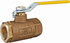 Apollo - 3/4" Pipe, Standard Port, Bronze Standard Ball Valve - 2 Piece, Inline - One Way Flow, FNPT x FNPT Ends, Lever Handle, 600 WOG, 125 WSP - Eagle Tool & Supply