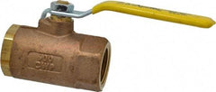 Apollo - 1" Pipe, Standard Port, Bronze Standard Ball Valve - 2 Piece, Inline - One Way Flow, FNPT x FNPT Ends, Lever Handle, 600 WOG, 150 WSP - Eagle Tool & Supply