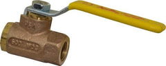 Apollo - 3/8" Pipe, Standard Port, Bronze Steam Service Ball Valve - 2 Piece, Inline - One Way Flow, FNPT x FNPT Ends, Lever Handle, 600 WOG, 250 WSP - Eagle Tool & Supply