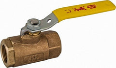 Apollo - 3/4" Pipe, Standard Port, Bronze Steam Service Ball Valve - 2 Piece, Inline - One Way Flow, FNPT x FNPT Ends, Lever Handle, 600 WOG, 250 WSP - Eagle Tool & Supply
