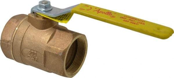 Apollo - 2" Pipe, Standard Port, Bronze Steam Service Ball Valve - 2 Piece, Inline - One Way Flow, FNPT x FNPT Ends, Lever Handle, 600 WOG, 250 WSP - Eagle Tool & Supply