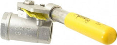 Apollo - 1" Pipe, Stainless Steel Standard Ball Valve - 2 Piece, Inline - One Way Flow, FNPT x FNPT Ends, Deadman Lever (Spring Return to Close) Handle, 2,000 WOG, 150 WSP - Eagle Tool & Supply