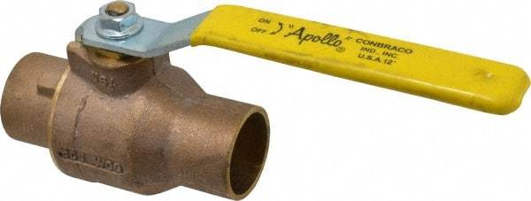 Apollo - 1-1/2" Pipe, Standard Port, Bronze Standard Ball Valve - 2 Piece, Inline - One Way Flow, Soldered x Soldered Ends, Lever Handle, 600 WOG, 125 WSP - Eagle Tool & Supply