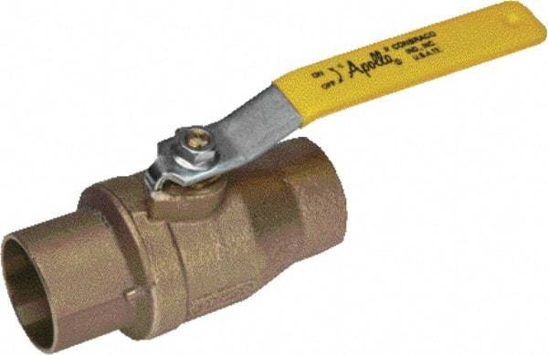 Apollo - 2" Pipe, Standard Port, Bronze Standard Ball Valve - 2 Piece, Inline - One Way Flow, Soldered x Soldered Ends, Lever Handle, 600 WOG, 125 WSP - Eagle Tool & Supply
