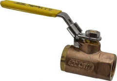 Apollo - 1/2" Pipe, Bronze Standard Ball Valve - 2 Piece, Inline - One Way Flow, FNPT x FNPT Ends, Locking Lever Handle, 600 WOG - Eagle Tool & Supply