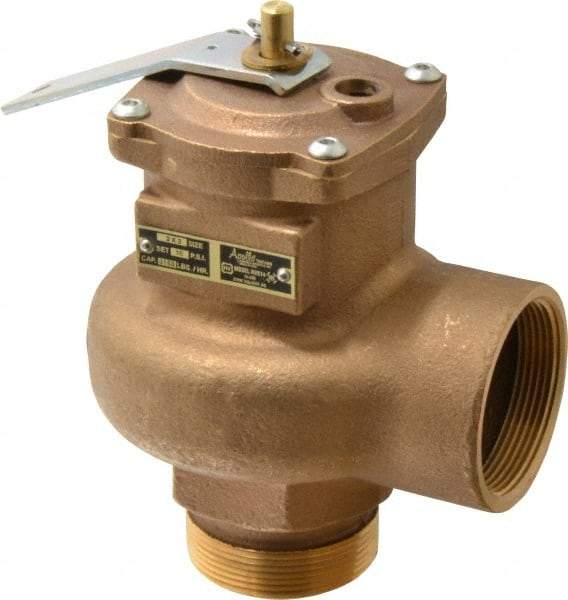 Conbraco - 2" Inlet, 2" Outlet, High Capacity Steam Relief Valve - 15 Max psi, Bronze, 3,150 Lb per Hour - Eagle Tool & Supply