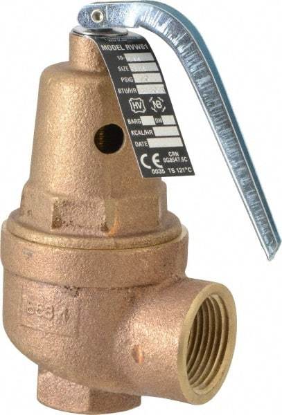 Conbraco - 3/4" Inlet, 1" Outlet, ASME Section IV Safety Relief Valve - 50 Max psi, Bronze, 1,418,000 BTUs - Eagle Tool & Supply