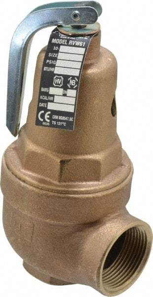 Conbraco - 1" Inlet, 1-1/4" Outlet, ASME Section IV Safety Relief Valve - 100 Max psi, Bronze, 4,105,000 BTUs - Eagle Tool & Supply