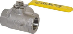 Apollo - 1" Pipe, Stainless Steel Standard Ball Valve - Three Way, FNPT x FNPT x FNPT Ends, Lever Handle, 800 WOG - Eagle Tool & Supply