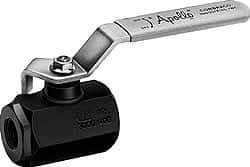 Apollo - 1-1/2" Pipe, Full Port, Carbon Steel Standard Ball Valve - 2 Piece, Inline - One Way Flow, FNPT x FNPT Ends, Lever Handle, 3,000 WOG - Eagle Tool & Supply
