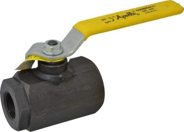 Apollo - 1" Pipe, Full Port, Cast Iron Standard Ball Valve - 2 Piece, Inline - One Way Flow, FNPT x FNPT Ends, Lever Handle, 3,000 WOG - Eagle Tool & Supply
