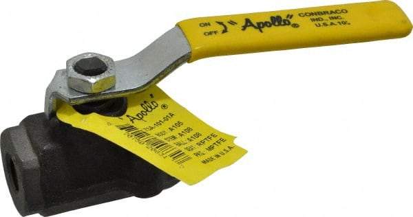 Apollo - 1/4" Pipe, Standard Port, Carbon Steel Standard Ball Valve - 2 Piece, Inline - One Way Flow, FNPT x FNPT Ends, Lever Handle, 2,000 WOG, 150 WSP - Eagle Tool & Supply