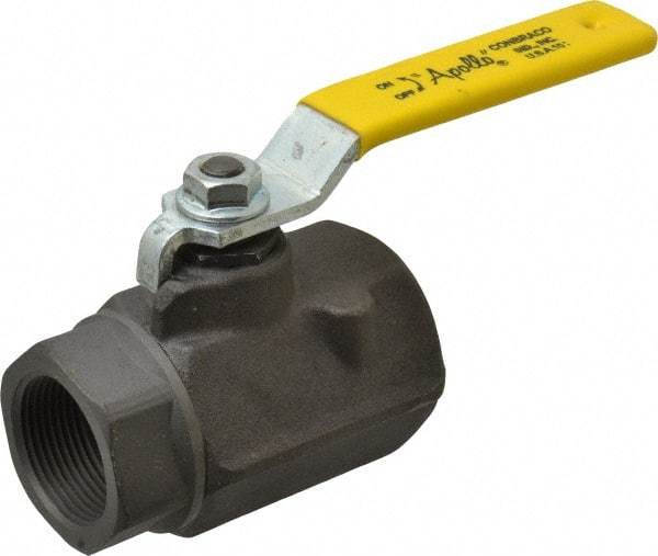 Apollo - 1-1/4" Pipe, Standard Port, Carbon Steel Standard Ball Valve - 2 Piece, Inline - One Way Flow, FNPT x FNPT Ends, Lever Handle, 1,500 WOG, 150 WSP - Eagle Tool & Supply