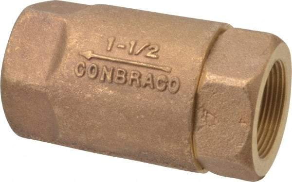 Conbraco - 1-1/2" Bronze Check Valve - Inline, FNPT x FNPT - Eagle Tool & Supply