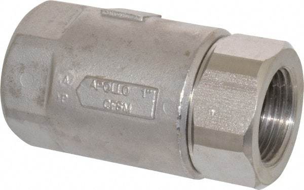 Conbraco - 1" Stainless Steel Check Valve - Inline, FNPT x FNPT - Eagle Tool & Supply