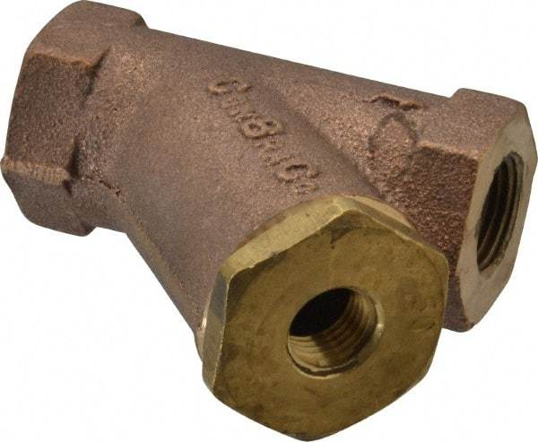 Conbraco - 3/8" Pipe, FNPT Ends, Cast Bronze Y-Strainer - 400 psi WOG Rating - Eagle Tool & Supply