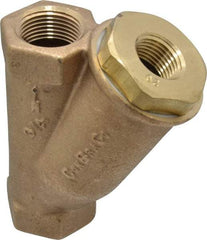 Conbraco - 3/4" Pipe, FNPT Ends, Cast Bronze Y-Strainer - 400 psi WOG Rating - Eagle Tool & Supply