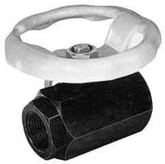 Apollo - 3/8" Pipe, Bronze Standard Ball Valve - 2 Piece, Inline - One Way Flow, FNPT x FNPT Ends, Round Wheel Handle, 2,000 WOG, 150 WSP - Eagle Tool & Supply