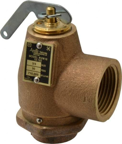 Conbraco - 3/4" Inlet, 1" Outlet, ASME Safety Relief Valve - 30 Max psi, Bronze, 710,000 BTUs - Eagle Tool & Supply