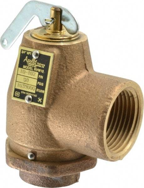 Conbraco - 3/4" Inlet, 1" Outlet, ASME Safety Relief Valve - 50 Max psi, Bronze, 1,035,000 BTUs - Eagle Tool & Supply