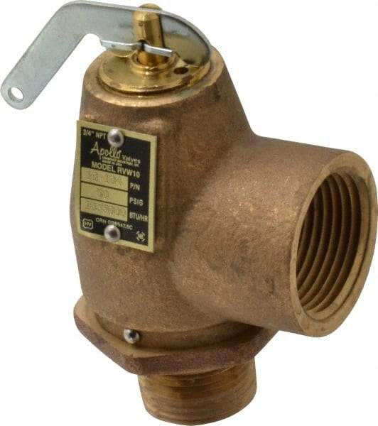 Conbraco - 3/4" Inlet, 1" Outlet, ASME Safety Relief Valve - 50 Max psi, Bronze, 1,035,000 BTUs - Eagle Tool & Supply