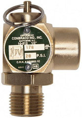 Conbraco - 1/2" Inlet, 1/2" Outlet, ASME Safety Relief Valve - 30 Max psi, Bronze, 245,000 BTUs - Eagle Tool & Supply