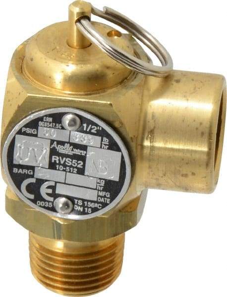 Conbraco - 1/2" Inlet, 1/2" Outlet, ASME Safety Relief Valve - 50 Max psi, Bronze, 365,000 BTUs - Eagle Tool & Supply
