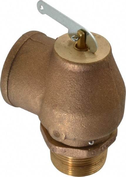 Conbraco - 1-1/4" Inlet, 1-1/2" Outlet, ASME Low Pressure Steam Heating Relief Valve - 15 Max psi, Bronze, 1,200 Lb per Hour - Eagle Tool & Supply