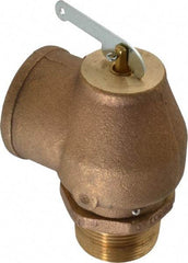 Conbraco - 1-1/4" Inlet, 1-1/2" Outlet, ASME Low Pressure Steam Heating Relief Valve - 15 Max psi, Bronze, 1,200 Lb per Hour - Eagle Tool & Supply