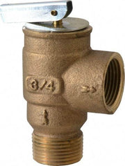 Conbraco - 3/4" Inlet, 3/4" Outlet, ASME Low Pressure Steam Heating Relief Valve - 10 Max psi, Bronze, 407 Lb per Hour - Eagle Tool & Supply