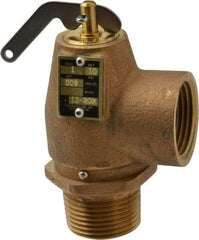 Conbraco - 1" Inlet, 1" Outlet, ASME Low Pressure Steam Heating Relief Valve - 10 Max psi, Bronze, 643 Lb per Hour - Eagle Tool & Supply