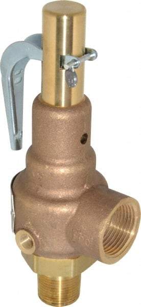Conbraco - 3/4" Inlet, 1" Outlet, High Pressure Safety Relief Valve - 75 Max psi, Bronze, 898 Lb per Hour - Eagle Tool & Supply