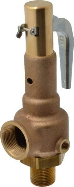Conbraco - 1" Inlet, 1-1/4" Outlet, High Pressure Safety Relief Valve - 100 Max psi, Bronze, 1,796 Lb per Hour - Eagle Tool & Supply