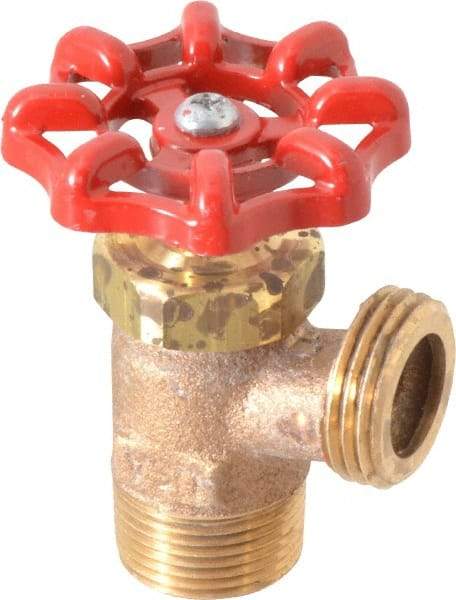 Conbraco - 3/4" Pipe, Bronze, MNPT x GHT End Connection, Boiler Drain Valve - 5/8" Long Shank, Handwheel Handle - Eagle Tool & Supply