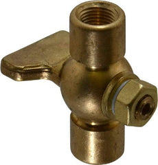 Conbraco - 1/8" Pipe, Tee Handle, FNPT x FNPT End Connection, Air Cock - 200 Max psi, Brass - Eagle Tool & Supply