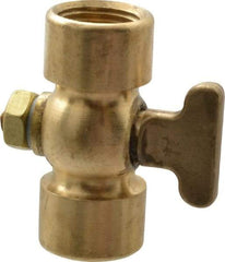 Conbraco - 3/8" Pipe, Tee Handle, FNPT x FNPT End Connection, Air Cock - 200 Max psi, Brass - Eagle Tool & Supply