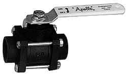 Apollo - 1-1/4" Pipe, Full Port, Carbon Steel Standard Ball Valve - 3 Piece, Inline - One Way Flow, Socket Weld x Socket Weld Ends, Lever Handle, 1,000 WOG, 150 WSP - Eagle Tool & Supply