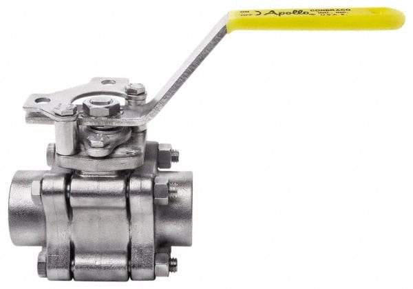 Apollo - 3" Pipe, Full Port, Stainless Steel Standard Ball Valve - 3 Piece, Inline - One Way Flow, FNPT x FNPT Ends, Lever Handle, 1,000 WOG, 150 WSP - Eagle Tool & Supply