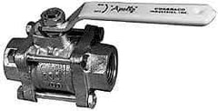 Apollo - 1-1/4" Pipe, Full Port, Bronze Standard Ball Valve - 3 Piece, Inline - One Way Flow, FNPT x FNPT Ends, Lever Handle, 600 WOG, 150 WSP - Eagle Tool & Supply