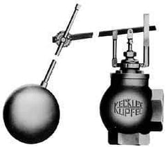 Made in USA - 2" Pipe, Cast Iron, Angle Pattern-Single Seat, Automatic Float Valve - 50 psi, NPTF End Connections - Eagle Tool & Supply