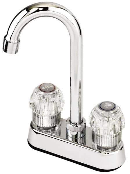 Value Collection - Deck Plate Mount, Bar and Hospitality Faucet with Spray - Two Handle, Knob Handle, High Arc Spout - Eagle Tool & Supply