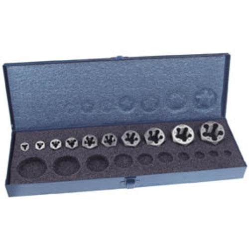 ‎10 Pc. 1/4-28 to 1-12 NF Thread Hex Rethreading Die Set Series/List #7200 - Exact Industrial Supply