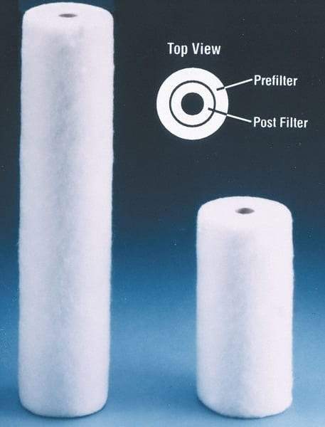 Value Collection - 4-5/16" OD, 1µ, Polypropylene Melt Blown-Thermal Bonded Cartridge Filter - 9-7/8" Long, Reduces Sediments - Eagle Tool & Supply