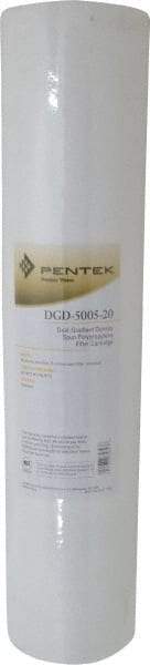 Pentair - 4-1/2" OD, 50/5µ, Polypropylene Dual Gradient Cartridge Filter - 20" Long, Reduces Sediments - Eagle Tool & Supply