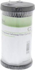 Pentair - 2-1/2" OD, 5µ, Carbon Impregnated Cellulose Pleated-Dual Purpose-Powder Activated Cartridge Filter - 4-7/8" Long, Reduces Tastes, Odors & Sediments - Eagle Tool & Supply