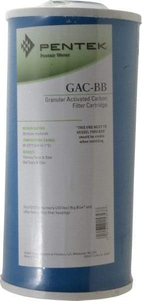 Pentair - 4-1/2" OD, 20µ, Granular Activated Carbon Maximum Absorption Cartridge Filter - 10" Long, Reduces Tastes, Odors & Sediments - Eagle Tool & Supply